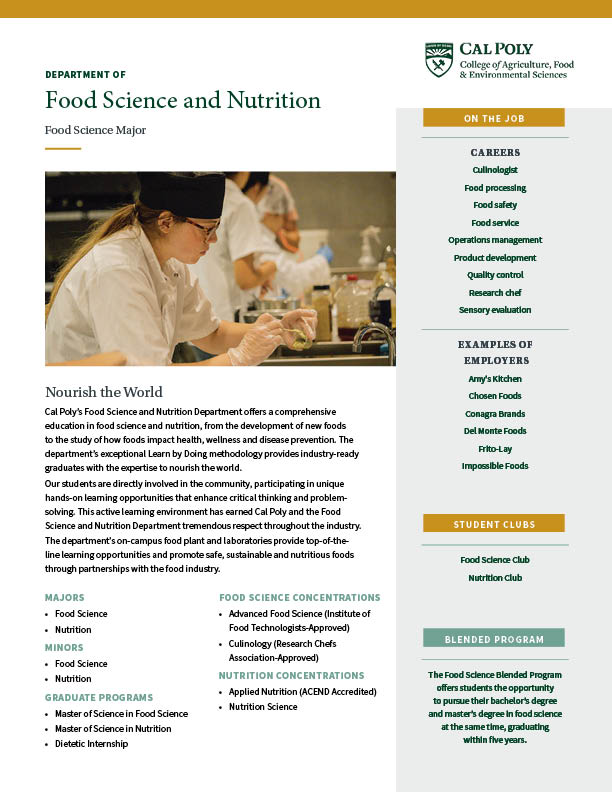 Departments & Majors College of Agriculture, Food and Environmental